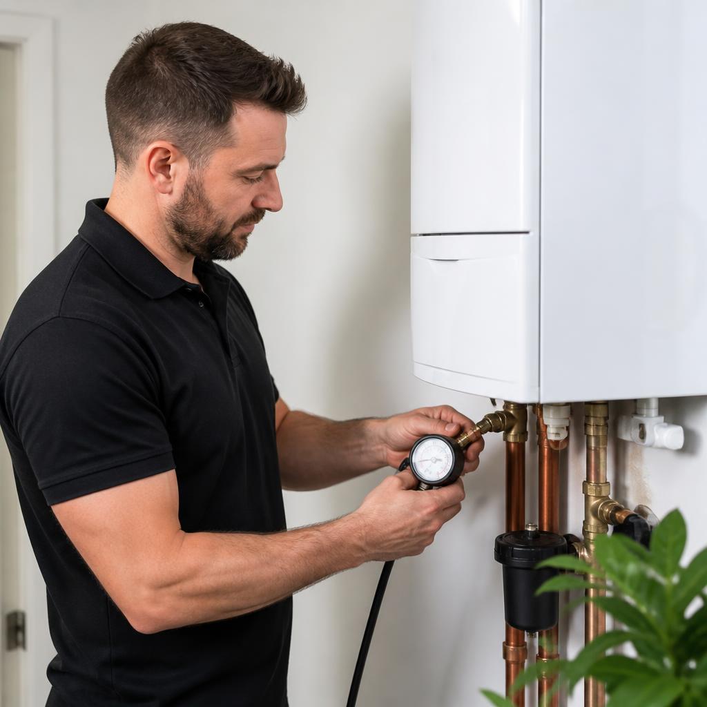 Heating tradesperson from The CC Maintenance Ltd at work