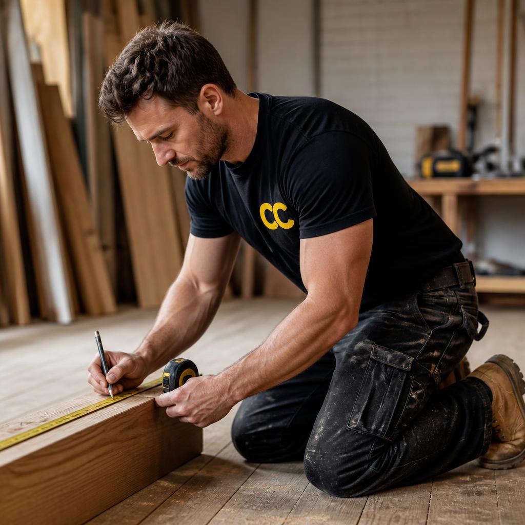 Carpentry tradesperson from The CC Maintenance Ltd at work
